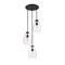 Z-Lite Ayra Chandelier, 3-Light, 18 In.W x 11.75 In.H, Matte Black/Clear 488P8-3R-MB - alternate 1